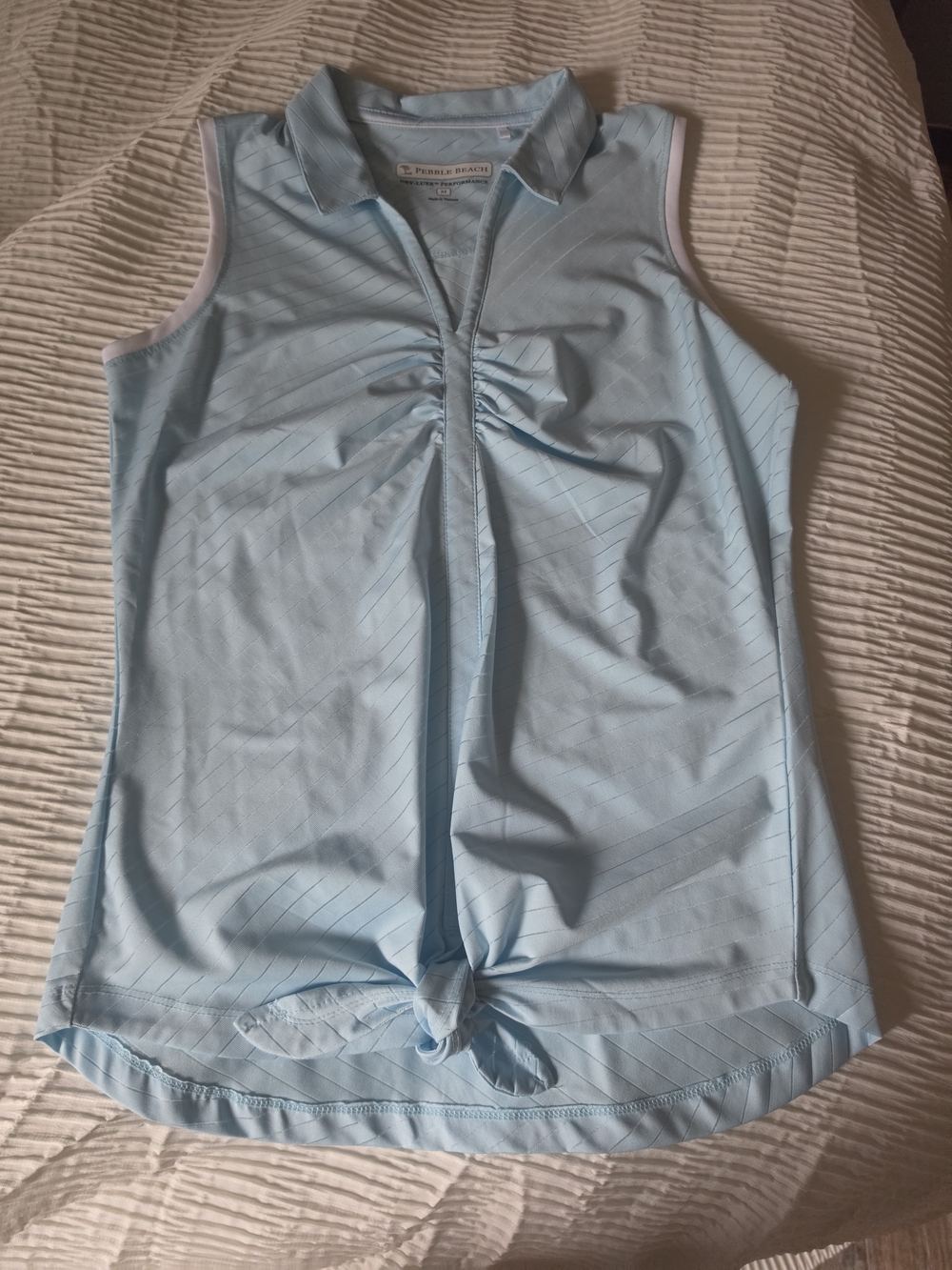 Pebble Beach Light Blue Sleeveless Polo Tank